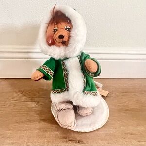 Vintage Annalee Doll 1989 Christmas Eskimo Inuit In The Red Snow Mittens 10”